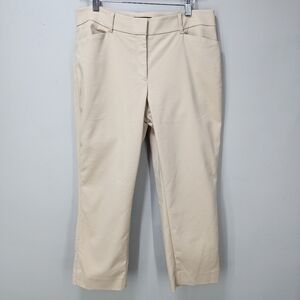 White House Black Market Cream Straight Leg Pants/Size 8.